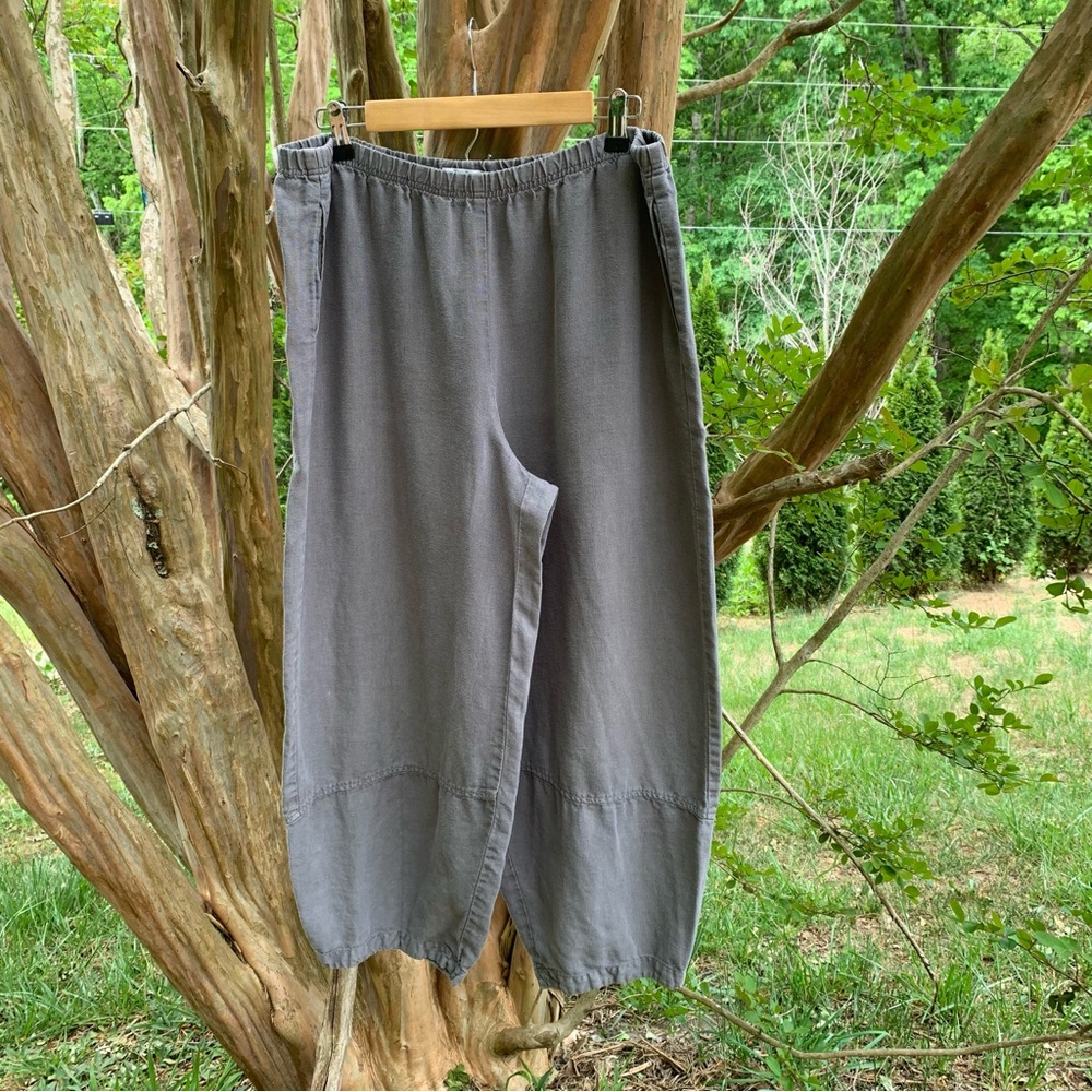 Cut•Loose Linen Barrel Pants in Grey